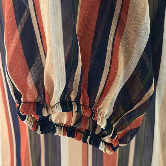 Striped chiffon surplice top - Picture 4 of 6